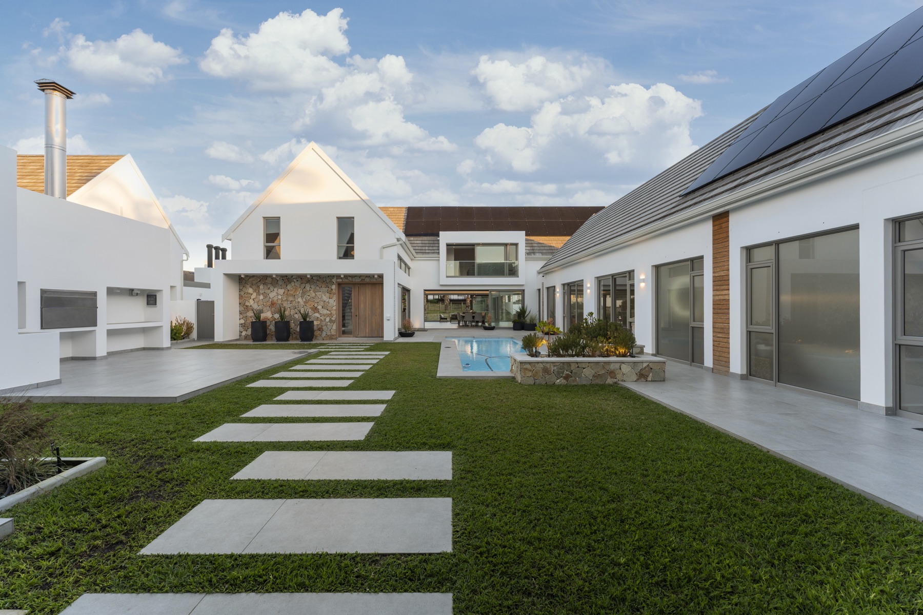 Canal-front home in St Francis Bay — drone aerial photography